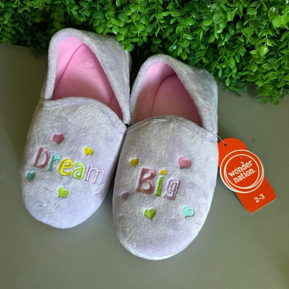 Dream Big Girls Purple Aline Slipper Size 2/3 NEW Wonder Nation